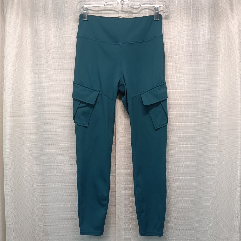 Halara Womens Mid Rise Cargo Leggings Scrunch Butt Teal Green Womens S Athletic
